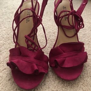 Pink ruffle heels